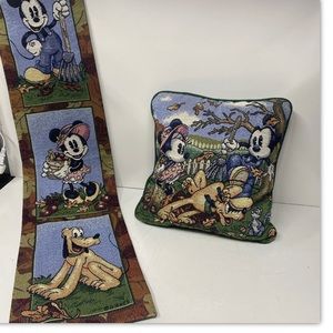 Needlepoint MICKEY , Minnie & Pluto In The Yard  Comes With Tapestry